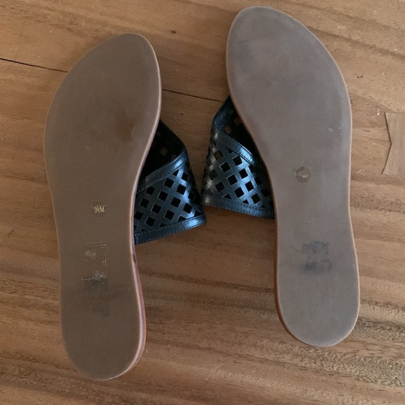 Tory Burch Black Thatched Logo Thong/Sandal SZ 9.5 - Picture 5 of 6